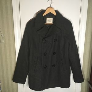 Old Navy Black Wool Double-Breasted Winter Coat S